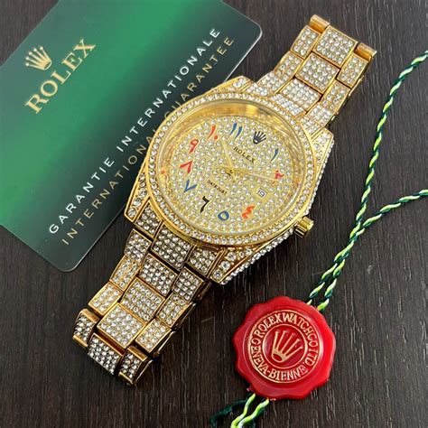 full diamond encrusted rolex|Rolex full diamond prix.